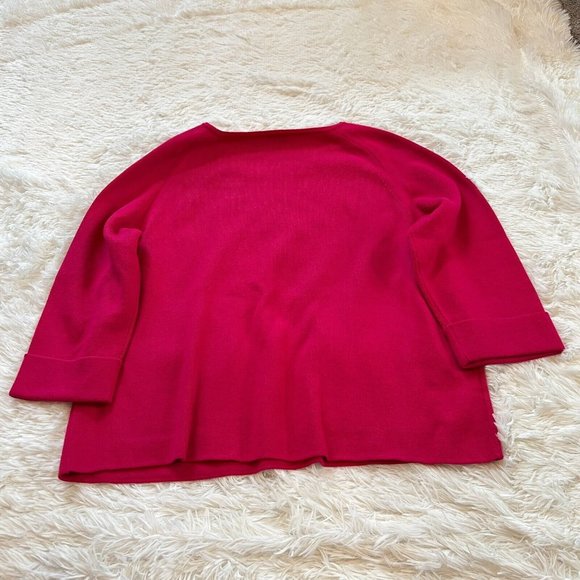 ANn Taylor Womens Sweater Size XL Pink Wool Blend Pockets Career Business 15788 - Picture 3 of 9